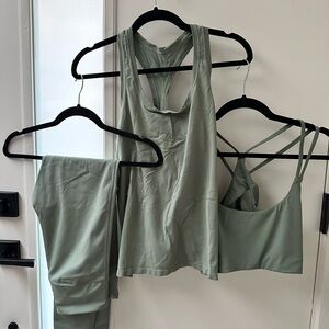 Fabletics Sage Green 3-piece athletic Set
